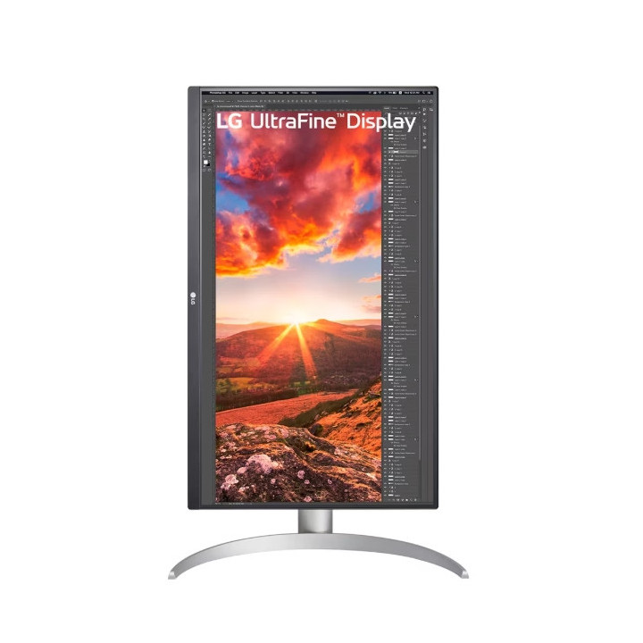 Монитор LG 27UP850K-W, 27" UltraFine UHD, IPS 4K, 5ms, 1200:1, 400cd/m2, 3840 x 2160, DCI-P3 95%, HDR 400, HDMI, USB-C, PD- 96 W, DP, Reader mode, Dynamic Action Sync, Tilt, Height (Range), Swivel, 2x5W, LG Switch, Black