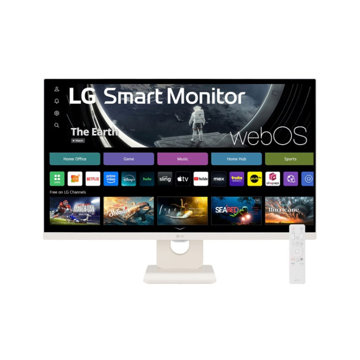 Монитор LG 27U511SA-W, 27" IPS Smart webOS23, 100Hz, 5ms, 1300:1, 250cd/m, FHD 1920x1080, ThinQ, sRGB 99%, HDR 10, HDMI, USB, Bluetooth, AirPlay 2, 5W x 2, Tilt, White