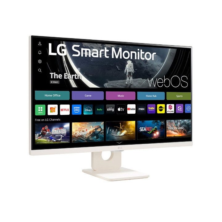Монитор LG 27U511SA-W, 27" IPS Smart webOS23, 100Hz, 5ms, 1300:1, 250cd/m, FHD 1920x1080, ThinQ, sRGB 99%, HDR 10, HDMI, USB, Bluetooth, AirPlay 2, 5W x 2, Tilt, White