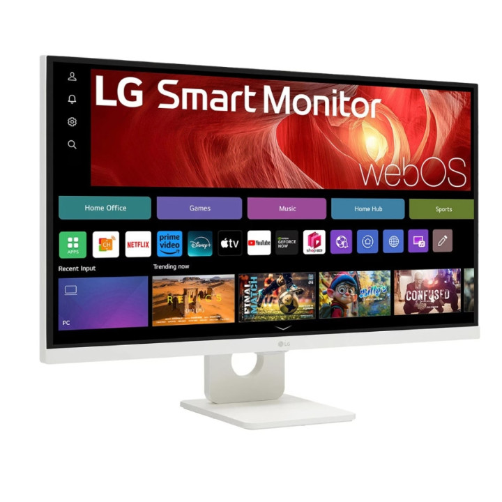 Монитор LG 27U731SA-W, 27" IPS Smart webOS23, 5ms, 1000:1, 350cd/m, FHD 3840 x 2160, ThinQ, DCI-P3 90%, HDR 10, HDMI, USB Type-C, Bluetooth, 5W x 2, Tilt, White