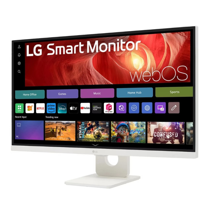 Монитор LG 27U731SA-W, 27" IPS Smart webOS23, 5ms, 1000:1, 350cd/m, FHD 3840 x 2160, ThinQ, DCI-P3 90%, HDR 10, HDMI, USB Type-C, Bluetooth, 5W x 2, Tilt, White