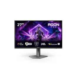 Монитор AOC AG276UZD, 26.5" QD-OLED, 3840x2160@240Hz, 0.03ms GtG, 1000cd m/2, 1.500.000:1, 80M:1 DCR, Adaptive Sync, FlickerFree, LowBlue Mode, 5Wx2, Tilt, Height Adjust, Pivot, Swivel, 2xHDMI, DP, USB hub, KVM