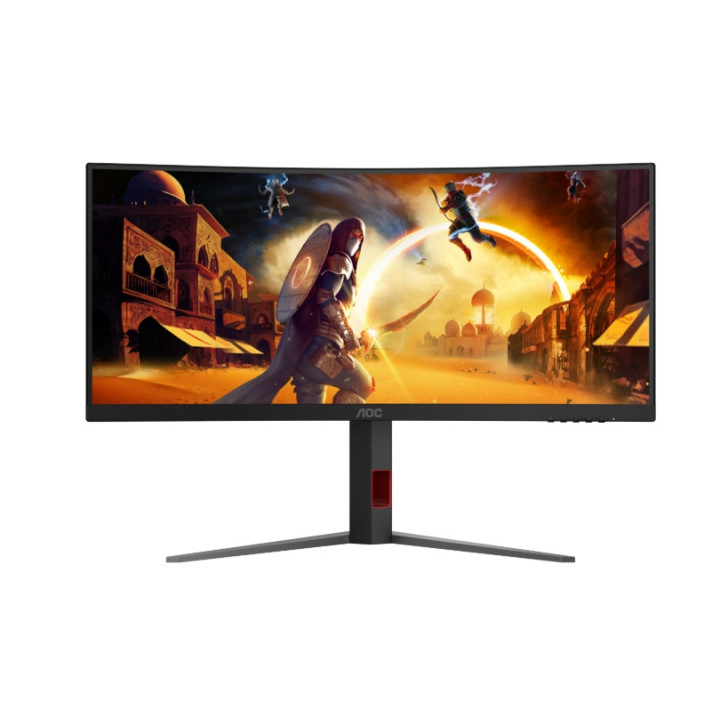 Монитор AOC CU34G4, 34" Curved 1500R VA WLED, 3440x1440@180Hz, 1ms GtG, 0.5ms MPRT, 300cd m/2, 2500:1, 80M:1 DCR, Adaptive Sync, FlickerFree, Low Blue Light, Tilt, Height Adjust, Swivel, 2xHDMI, DP