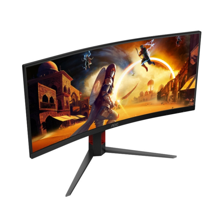 Монитор AOC CU34G4, 34" Curved 1500R VA WLED, 3440x1440@180Hz, 1ms GtG, 0.5ms MPRT, 300cd m/2, 2500:1, 80M:1 DCR, Adaptive Sync, FlickerFree, Low Blue Light, Tilt, Height Adjust, Swivel, 2xHDMI, DP