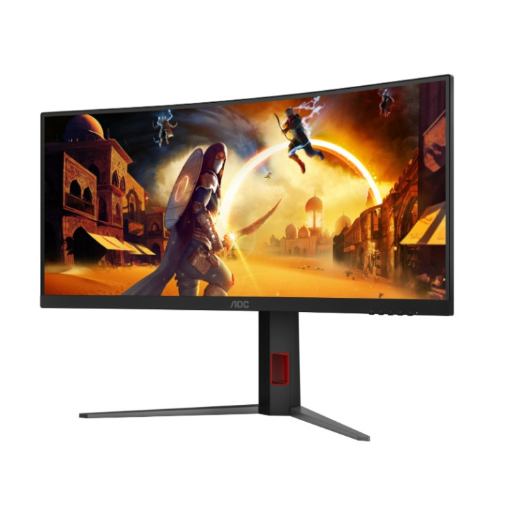 Монитор AOC CU34G4, 34" Curved 1500R VA WLED, 3440x1440@180Hz, 1ms GtG, 0.5ms MPRT, 300cd m/2, 2500:1, 80M:1 DCR, Adaptive Sync, FlickerFree, Low Blue Light, Tilt, Height Adjust, Swivel, 2xHDMI, DP