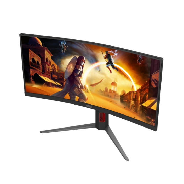 Монитор AOC CU34G4, 34" Curved 1500R VA WLED, 3440x1440@180Hz, 1ms GtG, 0.5ms MPRT, 300cd m/2, 2500:1, 80M:1 DCR, Adaptive Sync, FlickerFree, Low Blue Light, Tilt, Height Adjust, Swivel, 2xHDMI, DP