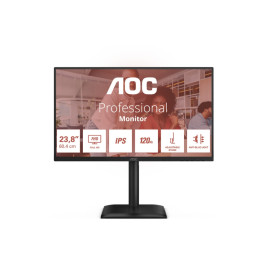 Монитор AOC 24E4U, 23.8" IPS WLED, 1920x1080@120Hz, 4ms GtG, 300cd m/2, 1500:1, 20M:1 DCR, Adaptive Sync, FlickerFree, Anti Blue Light, 2Wx2, Tilt, Height Adjust, Pivot, Swivel, D-SUB, HDMI, USB Hub