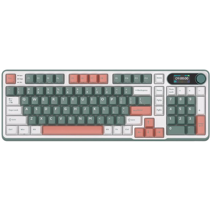 Безжична геймърска механична клавиатура Royal Kludge S98 Camping Green 96%, Hot-Swap Chartreuse Switch – RK-S98-CAMPGRN-CHTSW-US