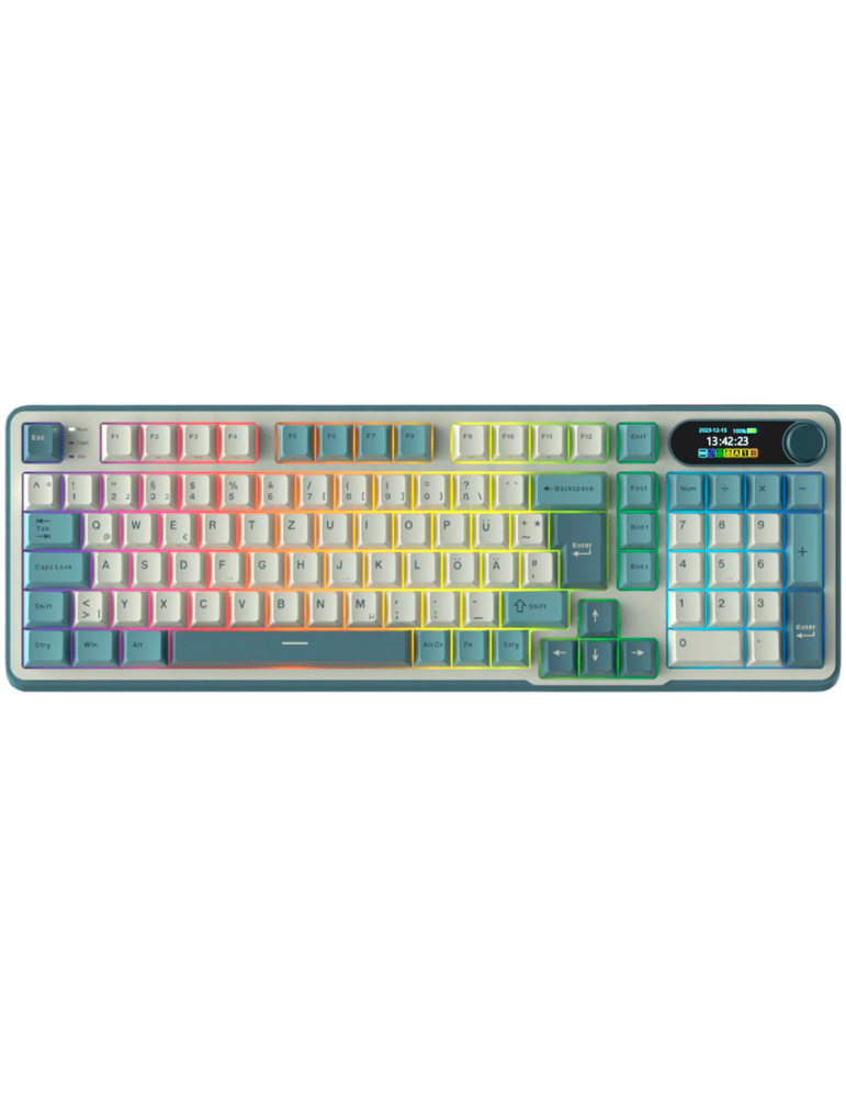 Безжична геймърска механична клавиатура Royal Kludge S98 Light Cloud 96%, Hot-Swap Chartreuse Switch - RK-S98-LTCLD-CHTSW-US