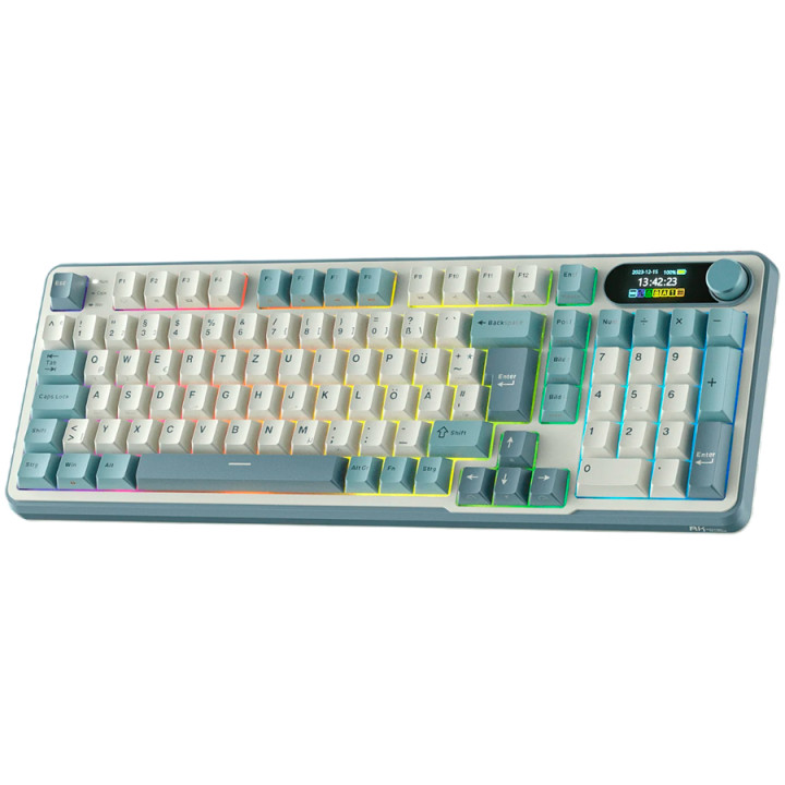 Безжична геймърска механична клавиатура Royal Kludge S98 Light Cloud 96%, Hot-Swap Chartreuse Switch - RK-S98-LTCLD-CHTSW-US