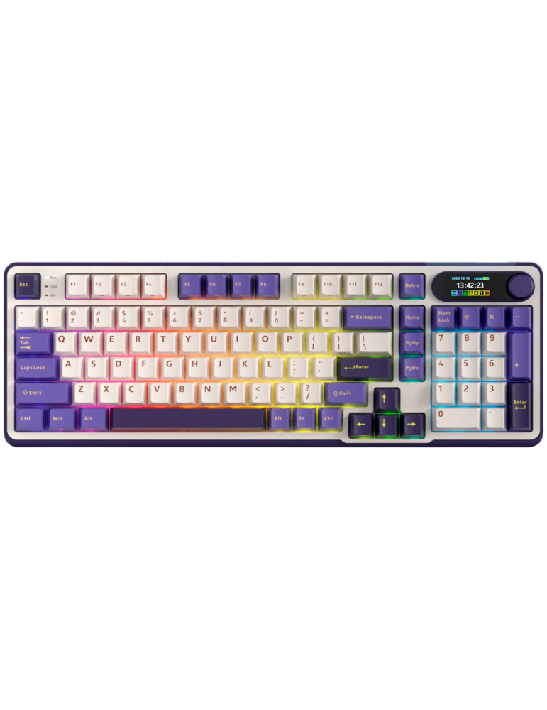 Безжична геймърска механична клавиатура Royal Kludge S98 Blackberry Mousse 96%, Hot-Swap Chartreuse Switch - RK-S98-BBERRYMS-CHTSW-US