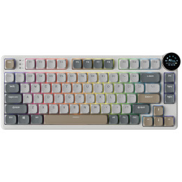 Безжична low-profile геймърска клавиатура Royal Kludge N80 Pearly Dawn 75%, Hot-Swap Red Switch - RK-N80-PRLYDWN-REDSW-US