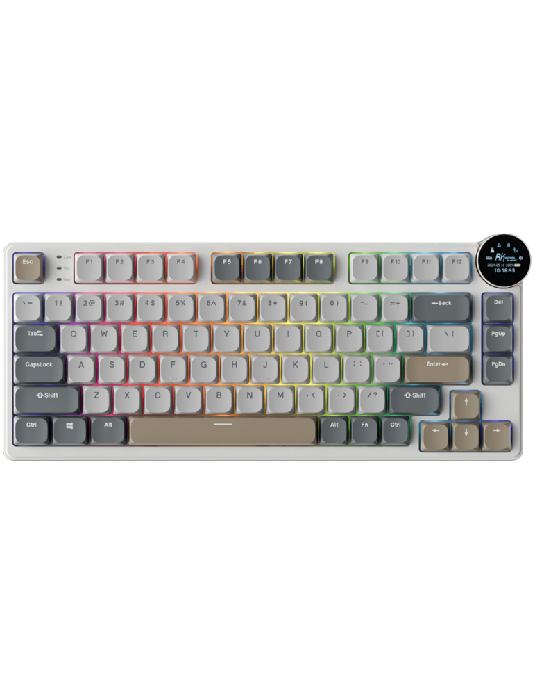 Безжична low-profile геймърска клавиатура Royal Kludge N80 Pearly Dawn 75%, Hot-Swap Red Switch - RK-N80-PRLYDWN-REDSW-US