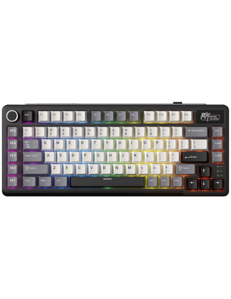 Геймърска механична клавиатура Royal Kludge L75 Knight Black 75%, Hot-Swap Cream Switch - RK-L75-KNGHTBLK-CRMSW-US