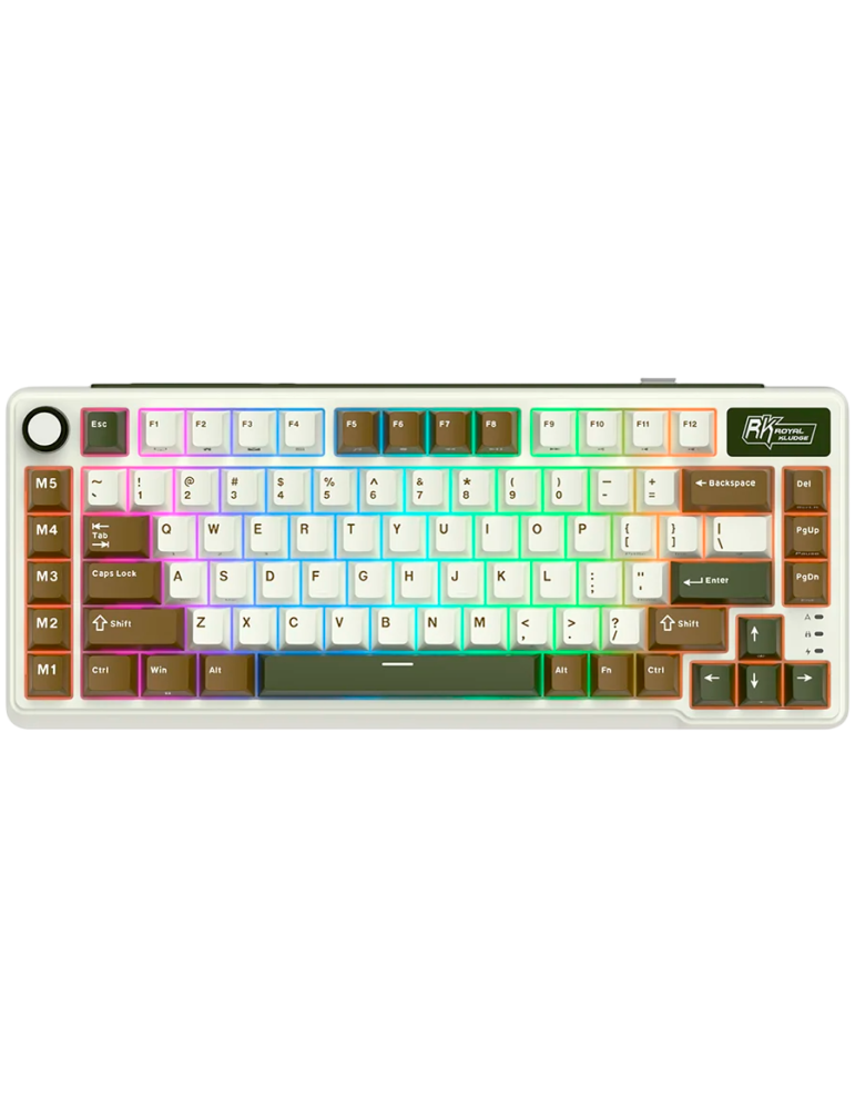Геймърска механична клавиатура Royal Kludge L75 Palm Green 75%, Hot-Swap Cream Switch - RK-L75-PLMGRN-CRMSW-US