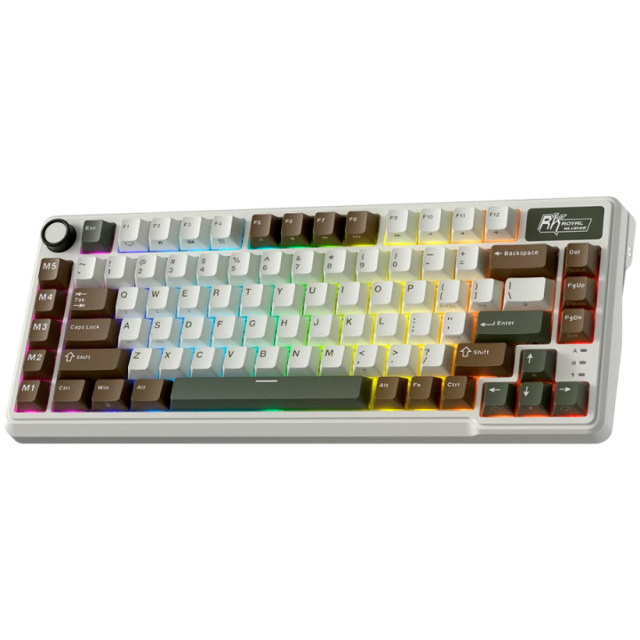 Геймърска механична клавиатура Royal Kludge L75 Palm Green 75%, Hot-Swap Cream Switch - RK-L75-PLMGRN-CRMSW-US