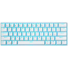 Безжична геймърска механична клавиатура Royal Kludge RK61 White 60%, Hot-Swap Red Switch - RK-61-WH-REDSW-US