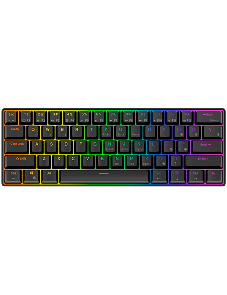 Безжична геймърска механична клавиатура Royal Kludge RK61 Black 60%, Hot-Swap Red Switch - RK-61-BLK-REDSW-US