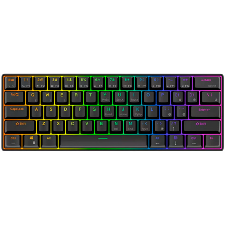 Безжична геймърска механична клавиатура Royal Kludge RK61 Black 60%, Hot-Swap Red Switch - RK-61-BLK-REDSW-US