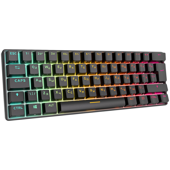 Безжична геймърска механична клавиатура Royal Kludge RK61 Black 60%, Hot-Swap Red Switch - RK-61-BLK-REDSW-US