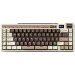 Безжична геймърска механична клавиатура Royal Kludge M70 Mocha Grey 70%, Display Screen Cream Switch - RK-M70-MCHAGY-CRMSW-US