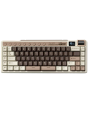 Безжична геймърска механична клавиатура Royal Kludge M70 Mocha Grey 70%, Display Screen Cream Switch - RK-M70-MCHAGY-CRMSW-US