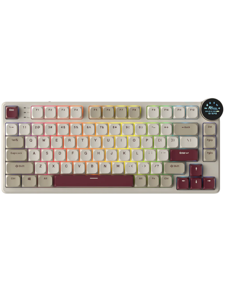 Безжична low-profile геймърска клавиатура Royal Kludge N80 Rosy Clouds 75%, Hot-Swap Red Switch - RK-N80-ROSYCLD-REDSW-US