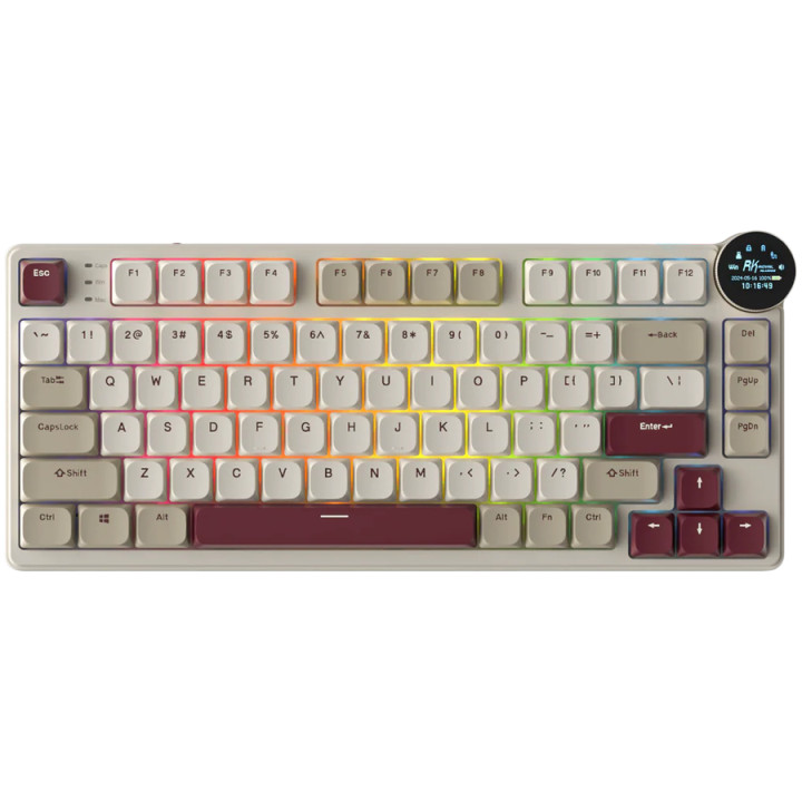 Безжична low-profile геймърска клавиатура Royal Kludge N80 Rosy Clouds 75%, Hot-Swap Red Switch - RK-N80-ROSYCLD-REDSW-US