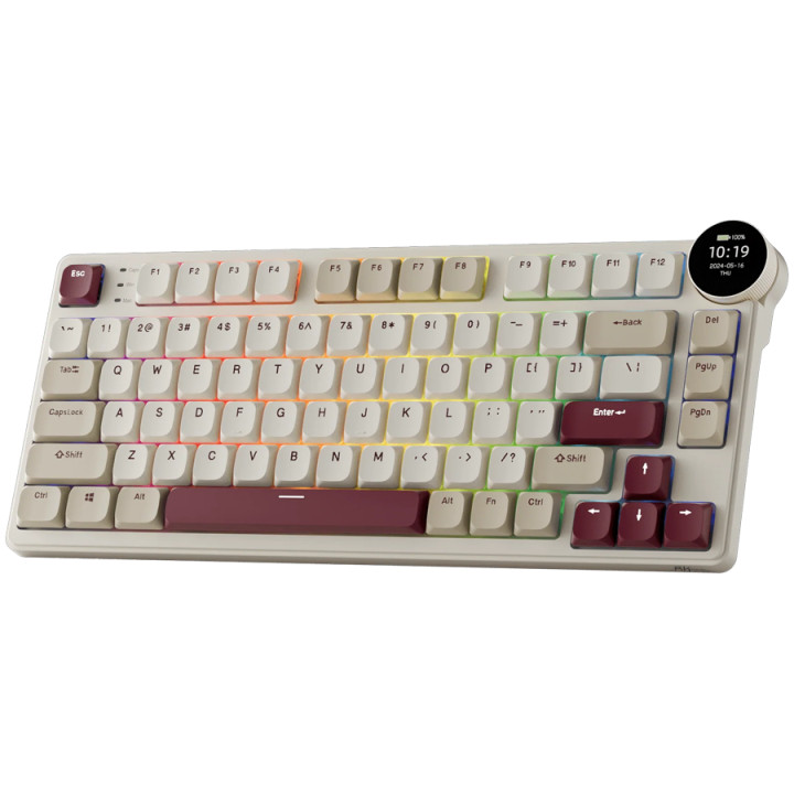 Безжична low-profile геймърска клавиатура Royal Kludge N80 Rosy Clouds 75%, Hot-Swap Red Switch - RK-N80-ROSYCLD-REDSW-US