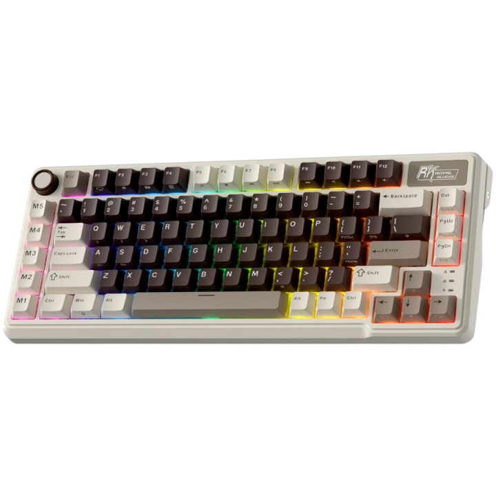 Геймърска механична клавиатура Royal Kludge L75 Mocha Grey 75%, Hot-Swap Cream Switch - RK-L75-MCHAGY-CRMSW-US