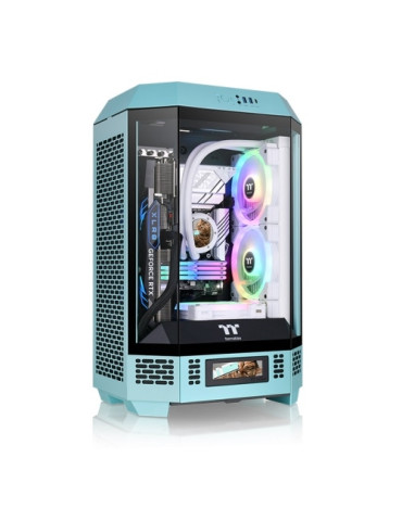 Кутия за компютър Thermaltake Tower 300 Turquoise Mini ITX Vertical, Tempered Glass - CA-1Y4-00SBWN-00