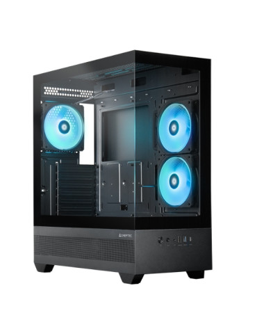 Кутия за компютър Chieftec Vista Black ATX Mid Tower ARGB, Dual Tempered Glass - GT-01B-OP