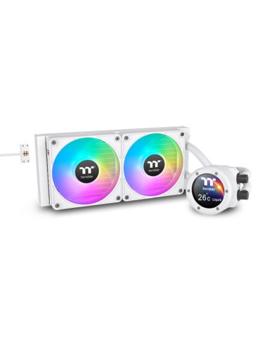 Водно охлаждане за процесор Thermaltake TH280 V2 Ultra EX ARGB 280mm Snow White, LCD Display 2.1 inch - CL-W427-PL14SW-A
