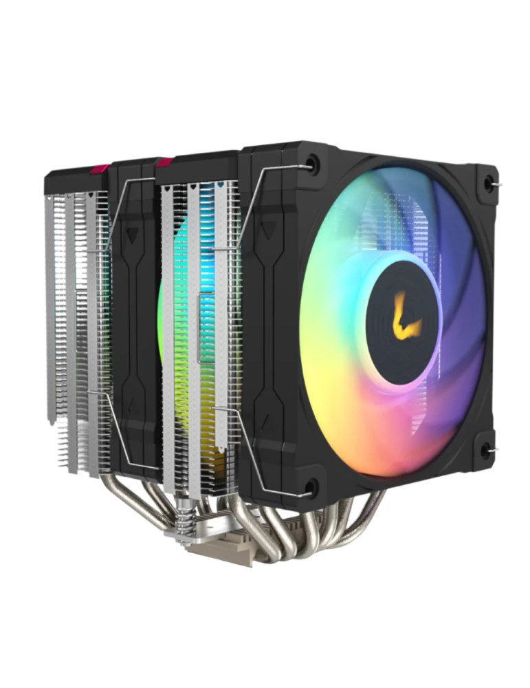 Охлаждане за процесор Valkyrie Vind DL125 Black Dual Tower ARGB, 6x Heatpipes - VK-AIRDL125B