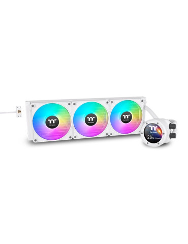 Водно охлаждане за процесор Thermaltake TH420 V2 Ultra EX ARGB 420mm Snow White, LCD Display 2.1 inch - CL-W428-PL14SW-A