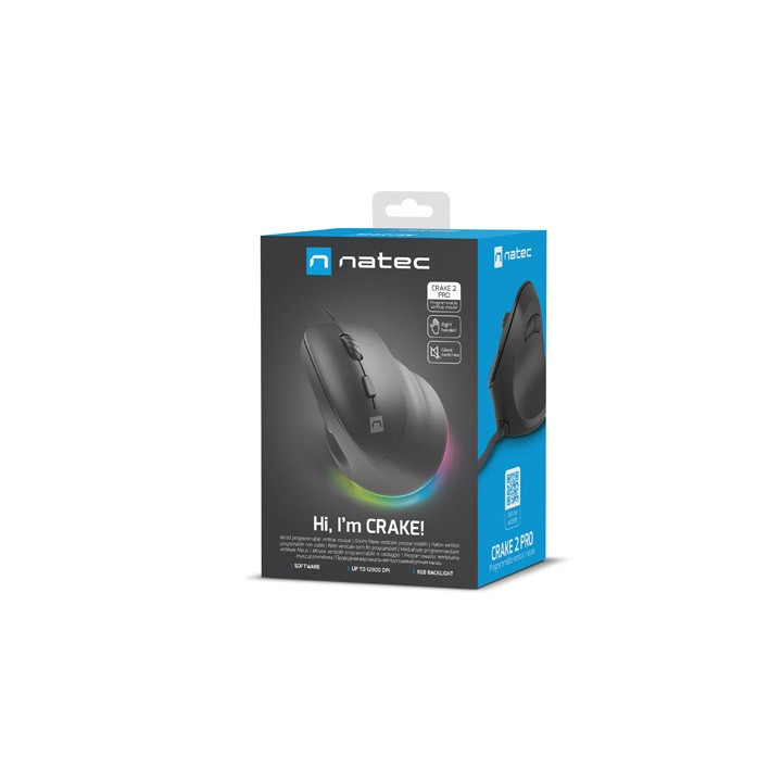 Мишка Natec Vertical Crake 2 Pro Black 12800DPI USB - NMY-2272