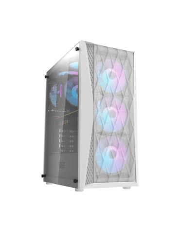 Геймърски компютър ION DK352 RGB White с процесор Intel Core i3-14100F и видео карта RX 7600 Fighter 8GB GDDR6, RAM 32GB(2x16GB) DDR5 5600MHz, SSD 1TB PCIe 4.0 Gen4 M.2 2280 NVMe, 5000/3000 MB/s 