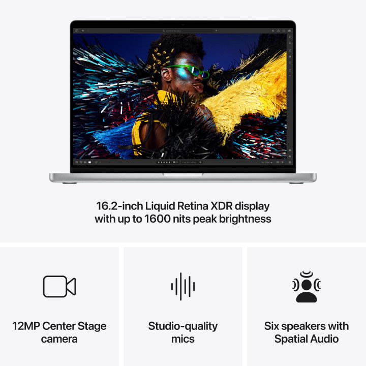 Лаптоп Apple MacBook Pro 16, M4 Max, 16" , 36GB RAM, 1TB SSD, 14C/32C GPU, SILVER - mx2v3ze/a