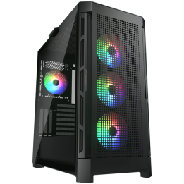 Кутия за компютър Cougar DUOFACE PRO RGB Black, Mid Tower, 3x 120 ARGB Fans, RGB Button, Tempered Glass - CG385AD100001