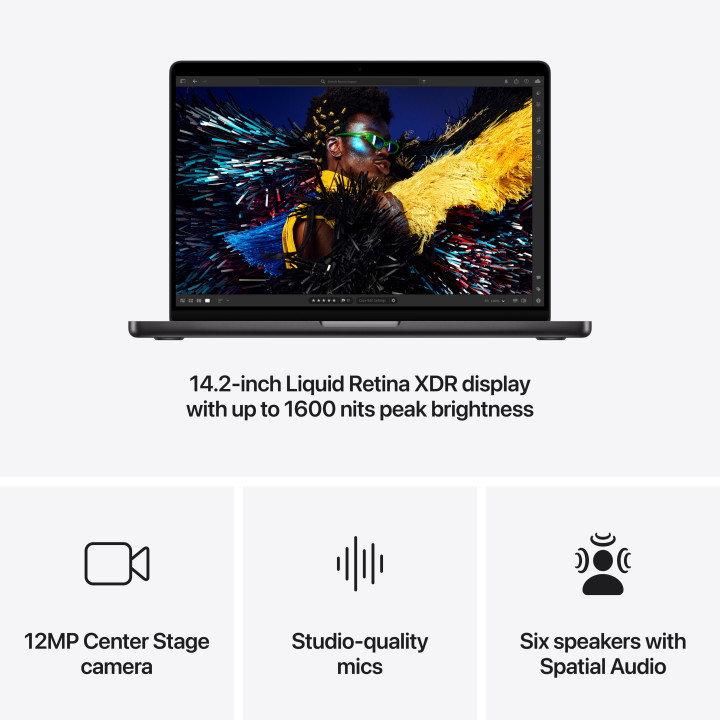 Лаптоп Apple MacBook Pro 14, M4 Pro, 14" , 24GB RAM, 1TB SSD, 20C GPU, SPACE BLACK - mx2j3ze/a