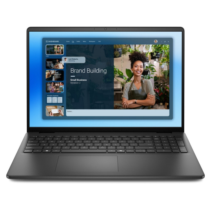 Лаптоп Dell 16 DC16250, Intel Core 5 120U, 16.0" FHD  (1920x1200), 16GB RAM, 512GB SSD, Intel Graphics, Win 11 Pro, Carbon Black - DC16250_RPLU-R_012