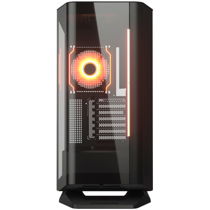 Кутия за компютър Cougar FV270 RGB Black, Mid tower, Tempered, Curved Glass Perimeter, Quick Detachable Air Filters, Up to 9 Fans (3x140mm   1x120mm RGB Preinstalled), Black - CGR-58M6B-RGB