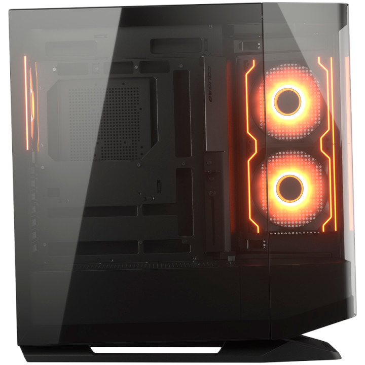 Кутия за компютър Cougar FV270 RGB Black, Mid tower, Tempered, Curved Glass Perimeter, Quick Detachable Air Filters, Up to 9 Fans (3x140mm   1x120mm RGB Preinstalled), Black - CGR-58M6B-RGB