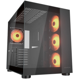 Кутия за компютър Cougar FV150 RGB, Mid tower, Dual Chamber, TG Front and Left Pannels, Quick Detachable Air Filters, Up to 8 Fans (4x120mm ARGB Preinstalled), Black - CGR-5KA1B-RGB