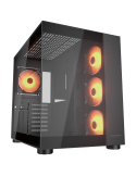 Кутия за компютър Cougar FV150 RGB, Mid tower, Dual Chamber, TG Front and Left Pannels, Quick Detachable Air Filters, Up to 8 Fans (4x120mm ARGB Preinstalled), Black - CGR-5KA1B-RGB