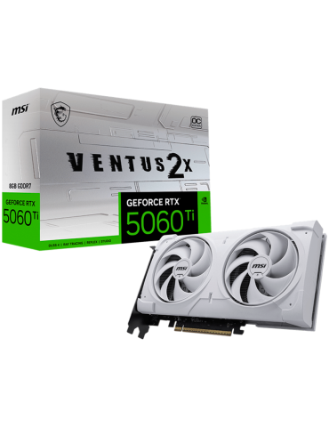 Видео карта MSI Nvidia GeForce RTX 5060 Ti 8G VENTUS 2X OC WHITE PLUS, 8GB GDDR7, 128bit