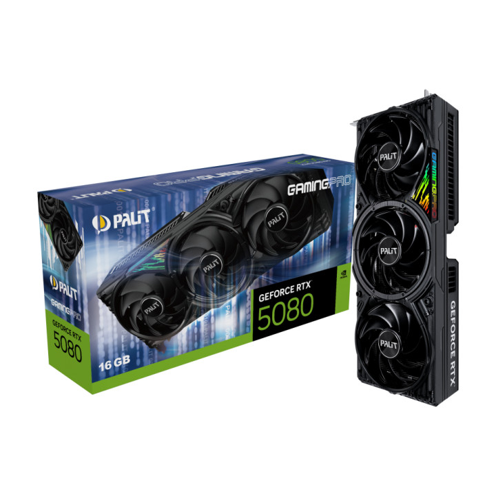 Видео карта PALIT GeForce RTX 5080 GamingPro 16GB GDDR7, 256 bit - NE75080019T2-GB2031A
