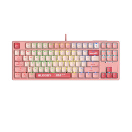 Геймърска механична клавиатура А4tech Bloody Energy Pink S87 BLMS TKL RGB Backlit red switch, USB - A4-KEY-S87-PINK
