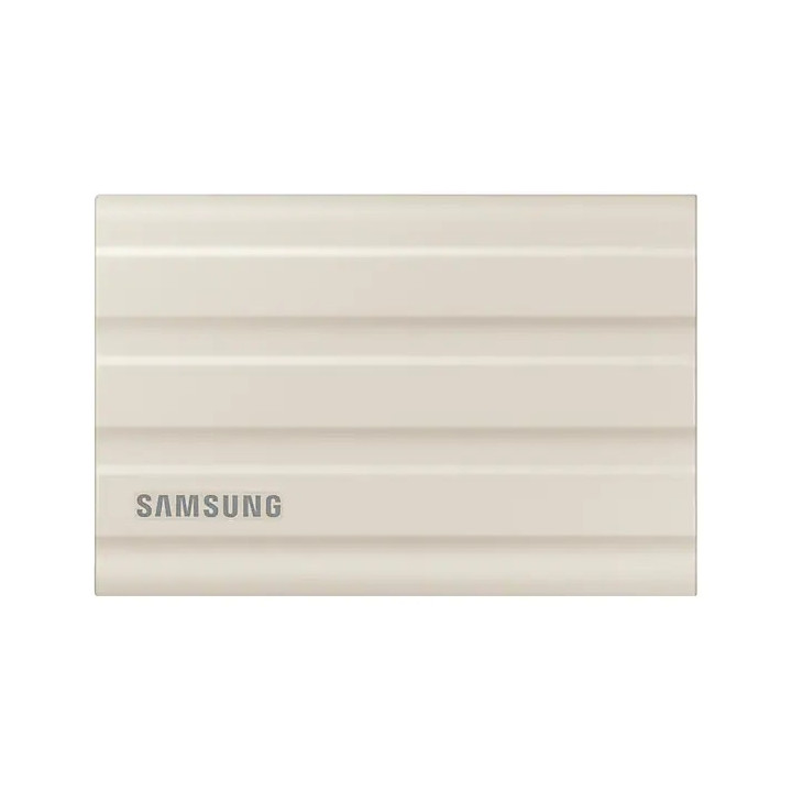 Външен SSD диск Samsung Portable NVME SSD T7 Shield 2TB, USB 3.2 Gen2, Rugged, IP65, Read 1050 MB/s Write 1000 MB/s, Beige - MU-PE2T0K/EU