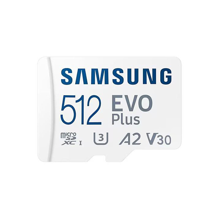 SD карта Samsung 512GB EVO Plus, microSDXC, UHS-I, Адаптер - SFSAMMD512MCKA0